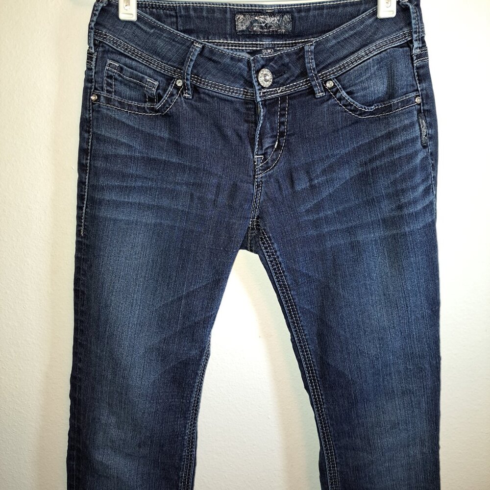 Silver Jeans Suki Straight W/Embroidered Pockets and Rhinestones Embellishments - Picture 7 of 12